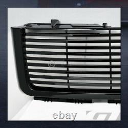 Pour 2007-2013 Gmc Sierra 1500 Blk Phares Signal+horizontal Front Hood Grille