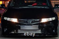 Pour 2008-2011 Honda CIVIC Type-r Fn2 Carbon Fiber Front Bumper Grille Grill Blk