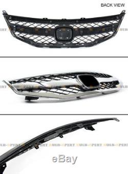 Pour 2011-12 Honda Accord 4dr Blk Chrome Sport Grill + Pare-choc Avant Splitters Lèvres