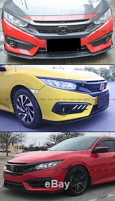 Pour 2016-18 10 Gen Honda CIVIC Pare-chocs Avant Lèvres Splitter + Rs Style Blk Grill