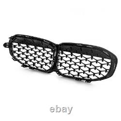 Pour BMW Série 1 F40 2019-2023 Grille avant de calandre en forme de diamant style brillant noir