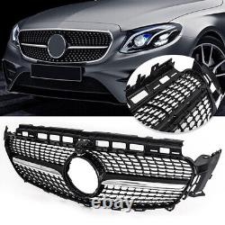 Pour Mercedes E Class W213 C238 16-19 Grille Avant Calandre Gloss Blk Style Diamant