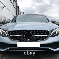 Pour Mercedes E Class W213 C238 16-19 Grille Avant Calandre Gloss Blk Style Diamant