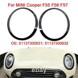Pour Mini Cooper F55 F56 F57 14-21 Anneaux de garniture de phares et de feux arrière brillants en noir Royaume-Uni