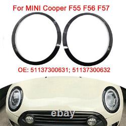 Pour Mini Cooper F55 F56 F57 Gloss Blk Headlight Tail Light Trim Rings 2014-2021