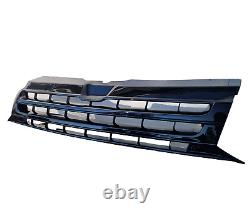 Pour Vw T5 Bus Facelift 09-15 Grille de refroidissement Grille avant sans emblème noir brillant