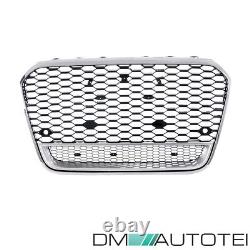 Sport Nid D'abeille Grill Radiateur Calandre Chrome Noir Argent Convient Audi A6 C7 De 11-14