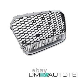 Sport Nid D'abeille Grill Radiateur Calandre Chrome Noir Argent Convient Audi A6 C7 De 11-14