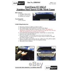 Zunsport Ford Focus St Mk3.5 2015-2018 Grille Mesh Set Noir